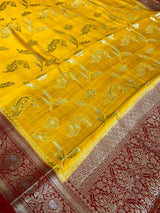 Mustard Chiniya Silk Banarasi Saree