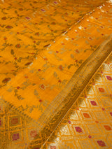Mustard Chiniya Silk Banarasi Saree