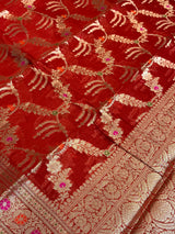 Red Cotton Silk Banarasi Saree