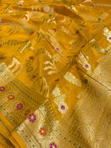 Mustard Cotton Silk Banarasi Saree
