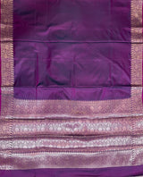 Dark Orchid Semi Silk Banarasi Saree