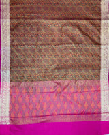 Brown Semi Silk Banarasi Saree