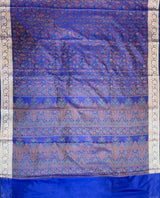 Royal Blue Semi Silk Banarasi Saree