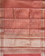 Peach Cotton Silk Banarasi Saree