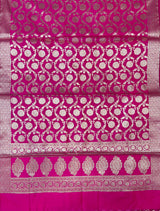 Rani Pink Semi Silk Banarasi Dupatta