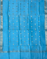 Sky Blue Semi Silk Banarasi Dupatta