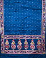Blue Semi Silk Banarasi Saree