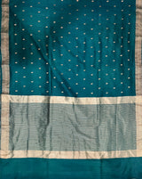 Rama Green Chiniya Silk Banarasi Saree