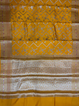Mustard Chiniya Silk Banarasi Saree