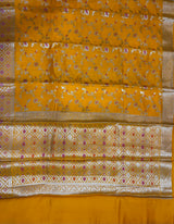 Mustard Chiniya Silk Banarasi Saree