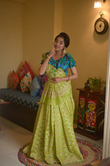 Green color cotton silk saree