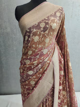 Khaddi Georgett Banarasi Saree