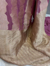 mauve pure Khaddi georgette silk saree