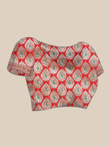 Red colored semi katan saree