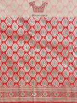 Red colored semi katan saree