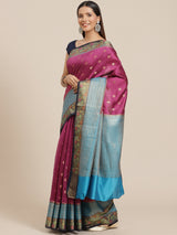 Wine color chinia silk saree