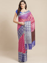 Light Pink Semi Organza Silk Blend Banarasi Saree