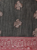 Black colored semi cotton saree