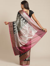 Black colored semi silk saree