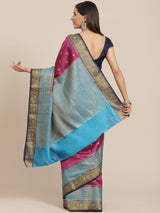 Wine color chinia silk saree
