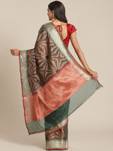 Green semi silk saree
