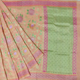 Light Peach Pure Munga Khaddi Silk Banarasi Saree