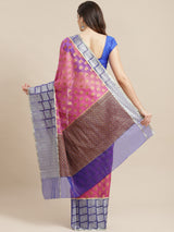 Light Pink Semi Organza Silk Blend Banarasi Saree