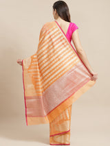 Peach Powerloom Cotton Silk Banarasi Saree