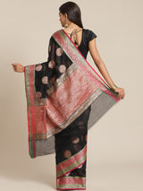 Black colored semi cotton saree