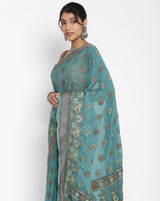 Sea Green CHIFFON NEEM ZARI ALFI WOVEN SAREE