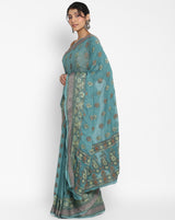 Sea Green CHIFFON NEEM ZARI ALFI WOVEN SAREE