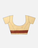 Cream Pure Munga Silk Skirt Booti Banarasi Saree