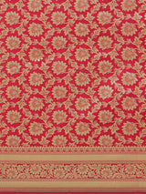 Pink color semi katan silk blend banarasi saree