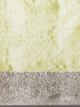 Cream colored semi silk blend banarasi saree