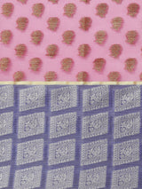 Light Pink Semi Organza Silk Blend Banarasi Saree