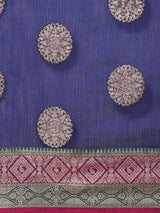 Blue colored semi cotton saree