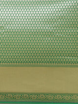 Green color zari booti semi katan silk saree