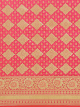 Pink color semi katan silk blend banarasi saree