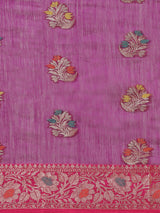 Purple colored semi cotton saree