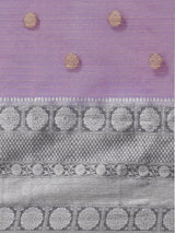 Purple Semi Organza Silk Blend Banarasi Saree