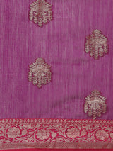 Purple colored semi cotton saree