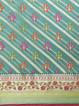 Green semi organza silk banarasi saree