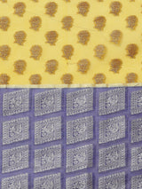 Lemon Yellow Semi Organza Silk Blend Banarasi Saree