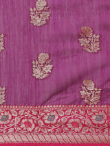 Purple colored semi cotton saree