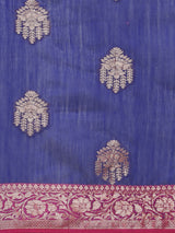 Blue colored semi cotton saree