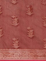 Rust colored semi cotton saree