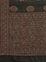 Black Banarasi Pure Muga Silk Gol Boota Saree