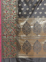 Grey colored semi silk saree