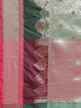 Green colored semi silk saree