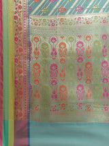 Green semi organza silk banarasi saree